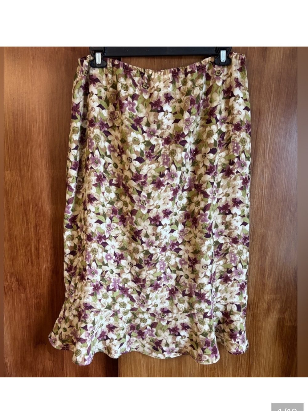 Vintage Floral Midi Skirt | Fit & Flare, Ruffle Hem | CJ Banks | Women’s Plus 1X